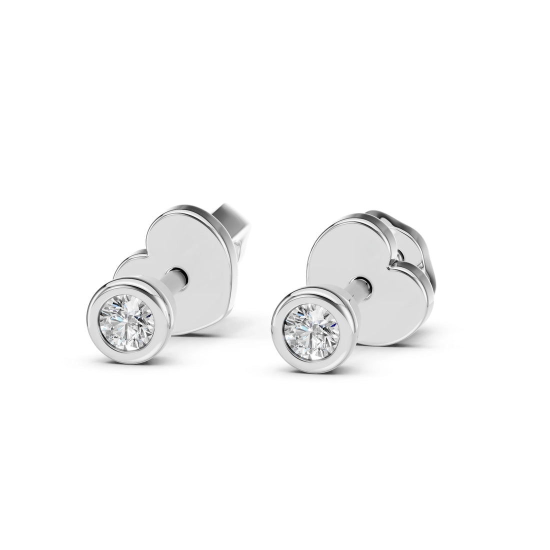 Solitaire Butterfly Earring (Round), 0.09 ct — 102-10010(2.3) - Prestige Stones