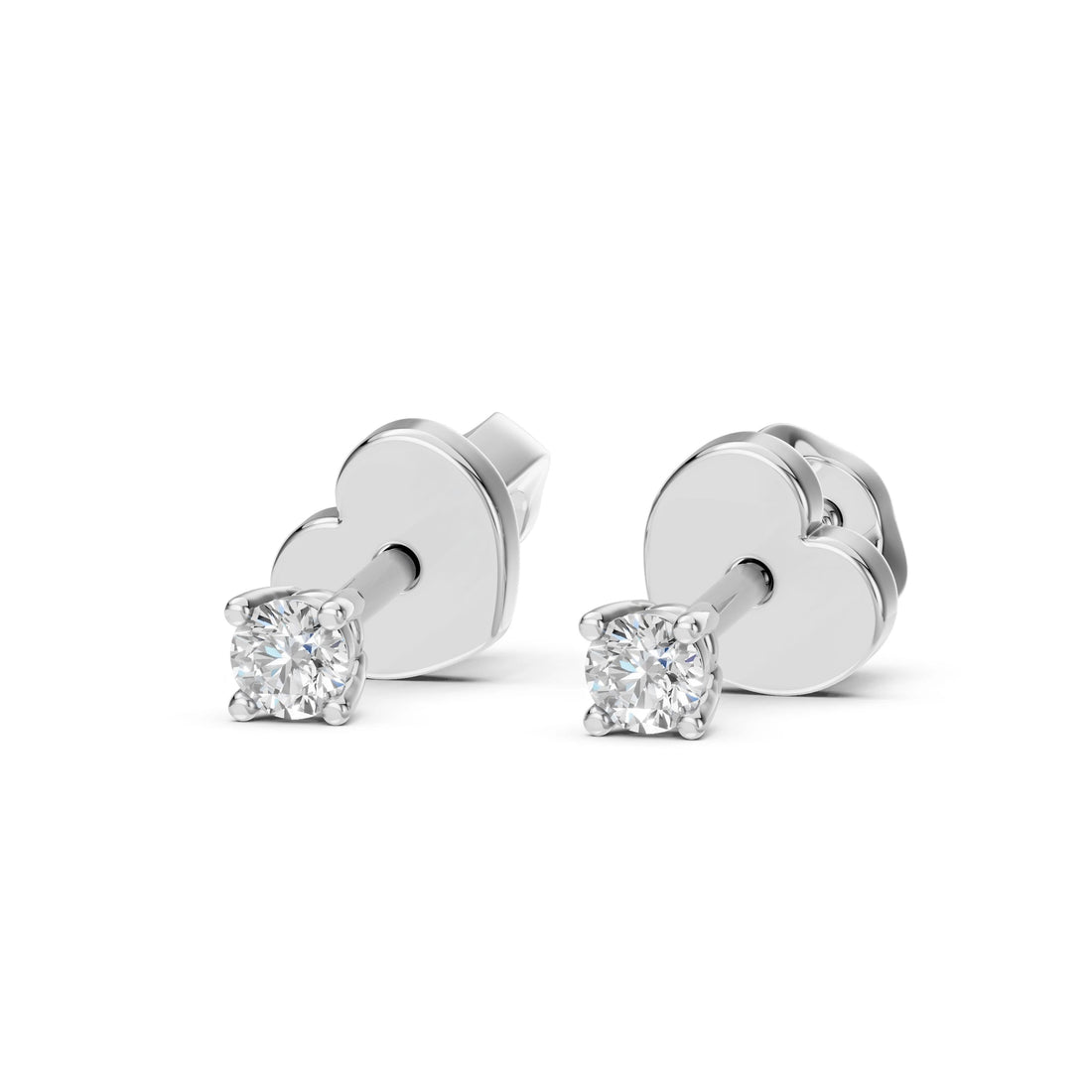 Solitaire Butterfly Earring (Round), 0.12 ct — 102-10012/1(2.5) - Prestige Stones