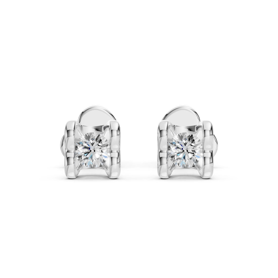 Solitaire Butterfly Earring (Round), 0.2 ct — 102-10013/2(3.0) - Prestige Stones