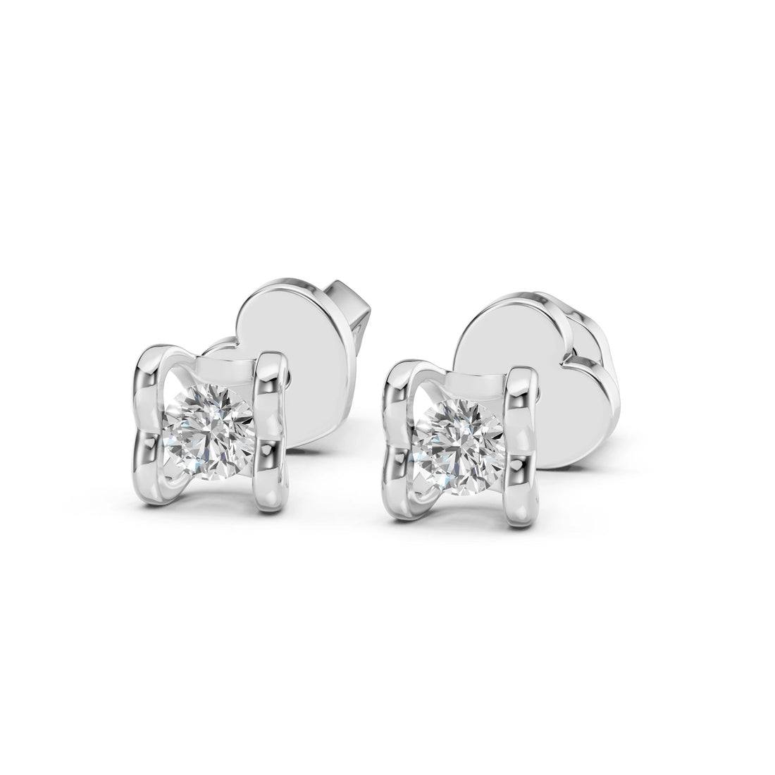 Solitaire Butterfly Earring (Round), 0.2 ct — 102-10013/2(3.0) - Prestige Stones