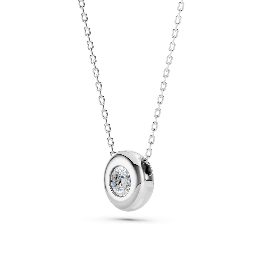 Solitaire Necklace (Round), 0.15 ct — 104-10007(3.4) - Prestige Stones