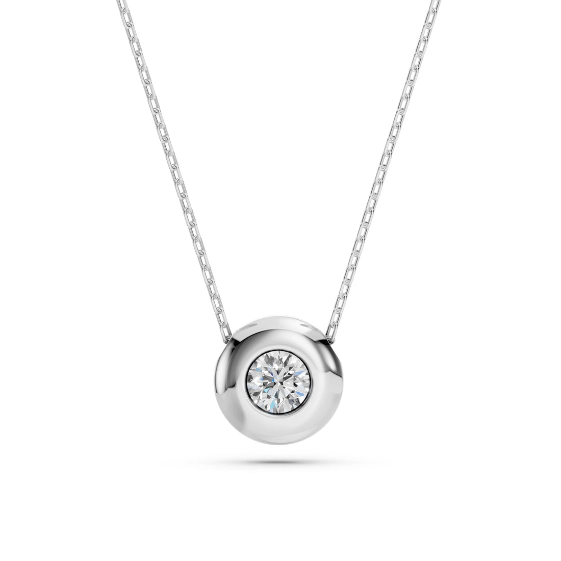 Solitaire Necklace (Round), 0.15 ct — 104-10007(3.4) - Prestige Stones