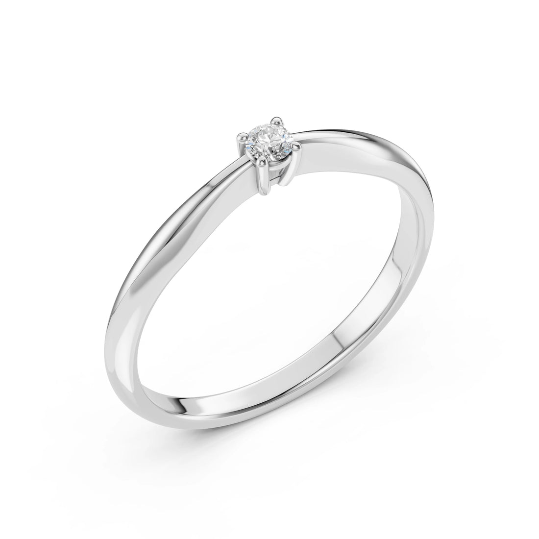 Solitaire Ring (Round), 0.06 ct — 101-10021(2.5) - Prestige Stones