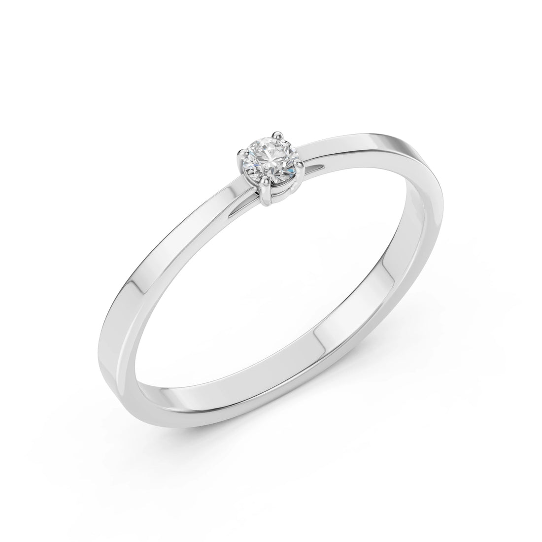 Solitaire Ring (Round), 0.1 ct — 101-10012/1(3.0) - Prestige Stones