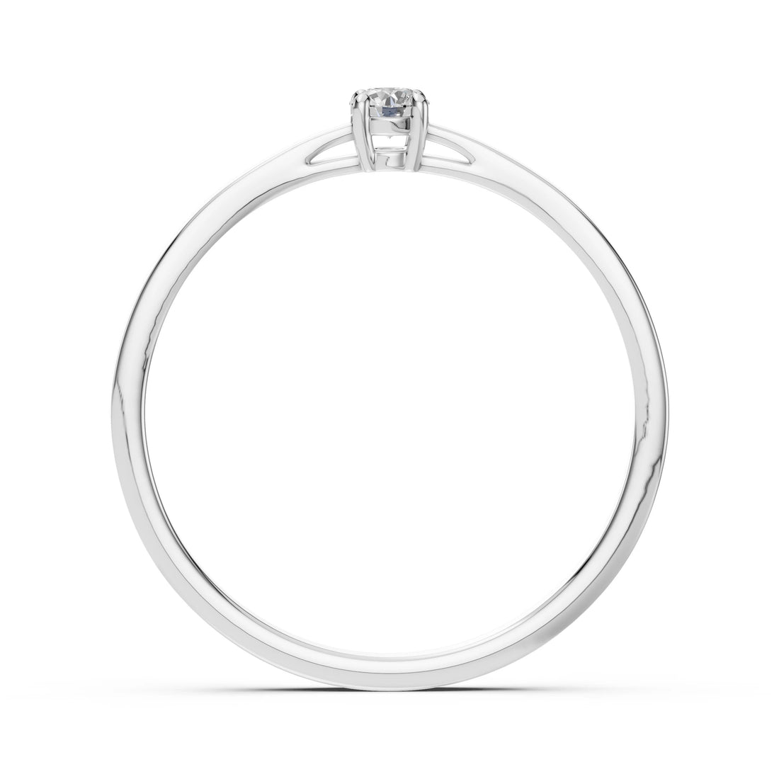 Solitaire Ring (Round), 0.1 ct — 101-10012/1(3.0) - Prestige Stones