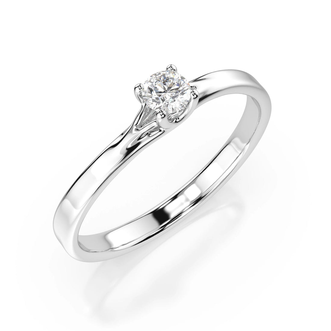Solitaire Ring (Round), 0.1 ct — 101-10014(3.0) - Prestige Stones