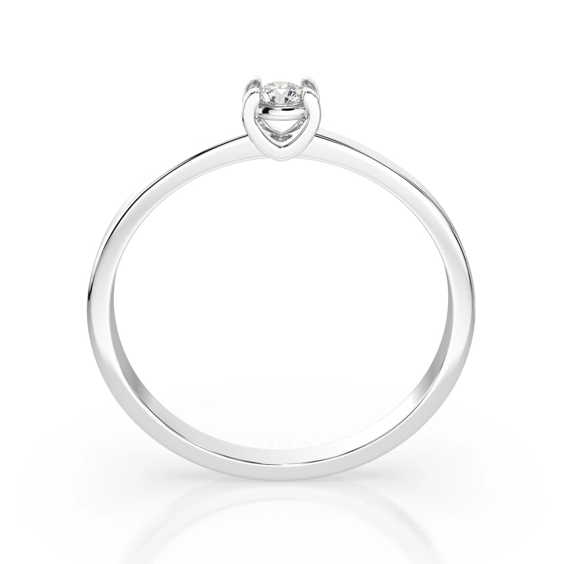 Solitaire Ring (Round), 0.1 ct — 101-10022(3.0) - Prestige Stones