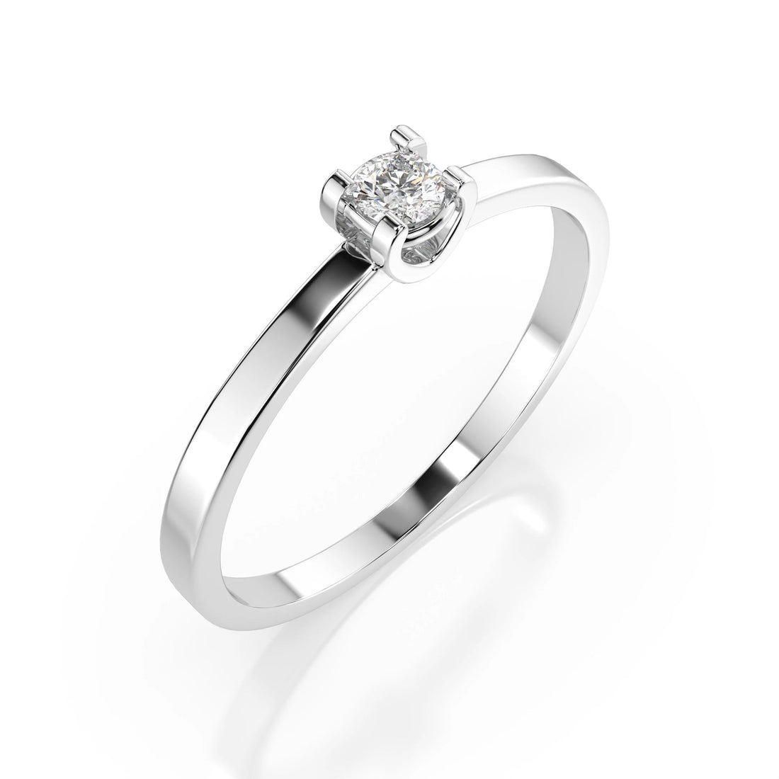 Solitaire Ring (Round), 0.1 ct — 101-10022(3.0) - Prestige Stones