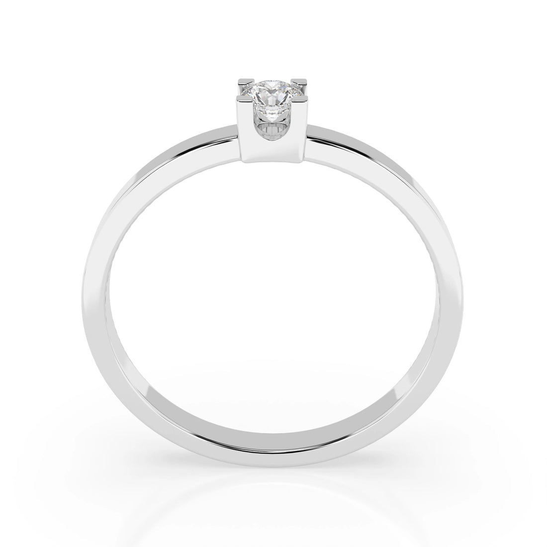Solitaire Ring (Round), 0.1 ct — 101-10036(3.0) - Prestige Stones