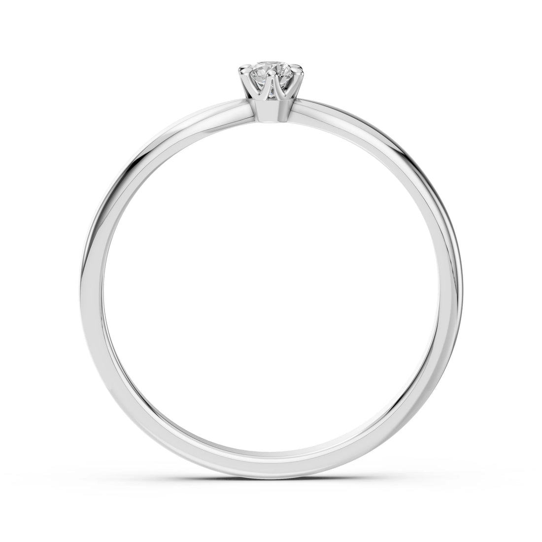 Solitaire Ring (Round), 0.1 ct — 101-10040(3.0) - Prestige Stones