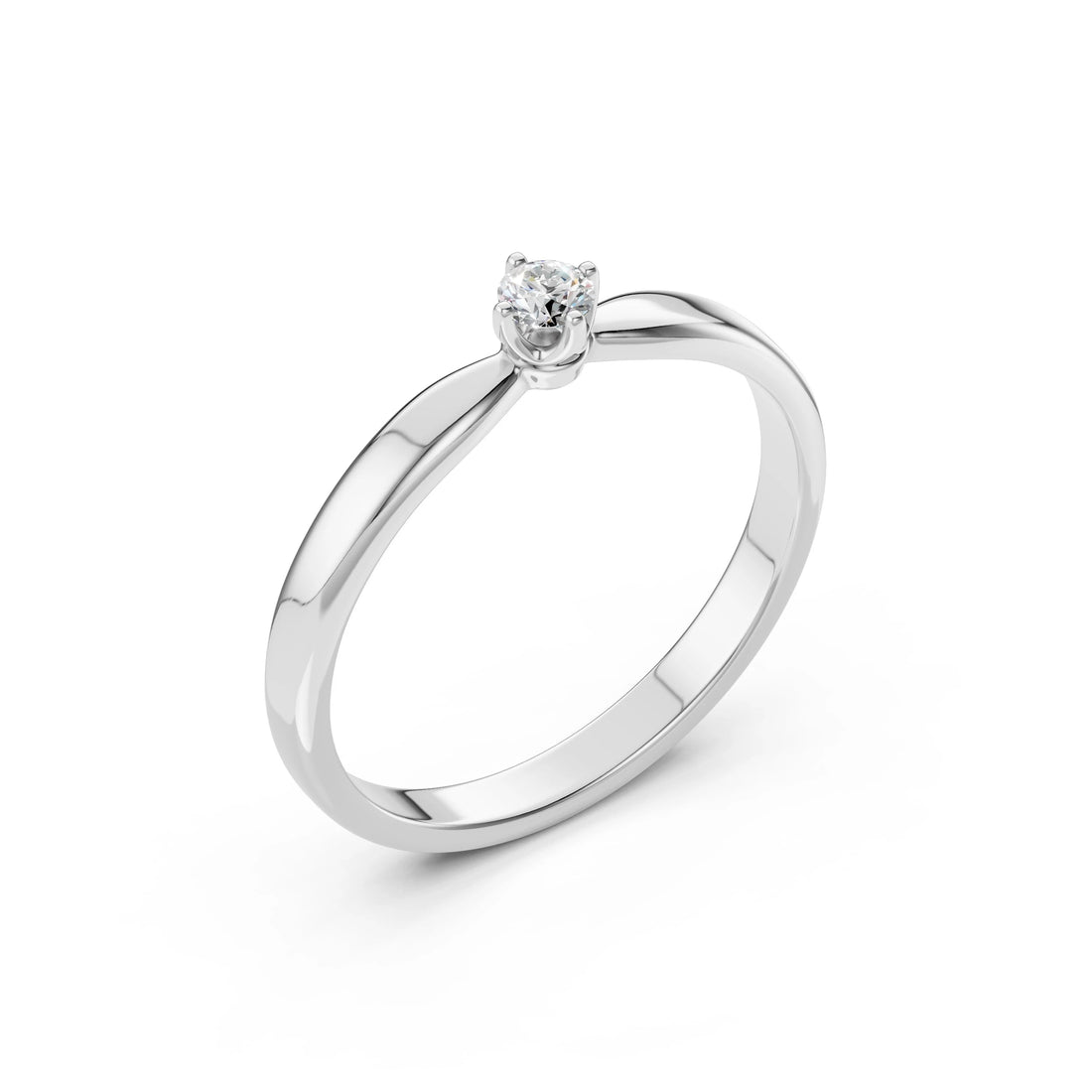 Solitaire Ring (Round), 0.1 ct — 101-10041(3.0) - Prestige Stones