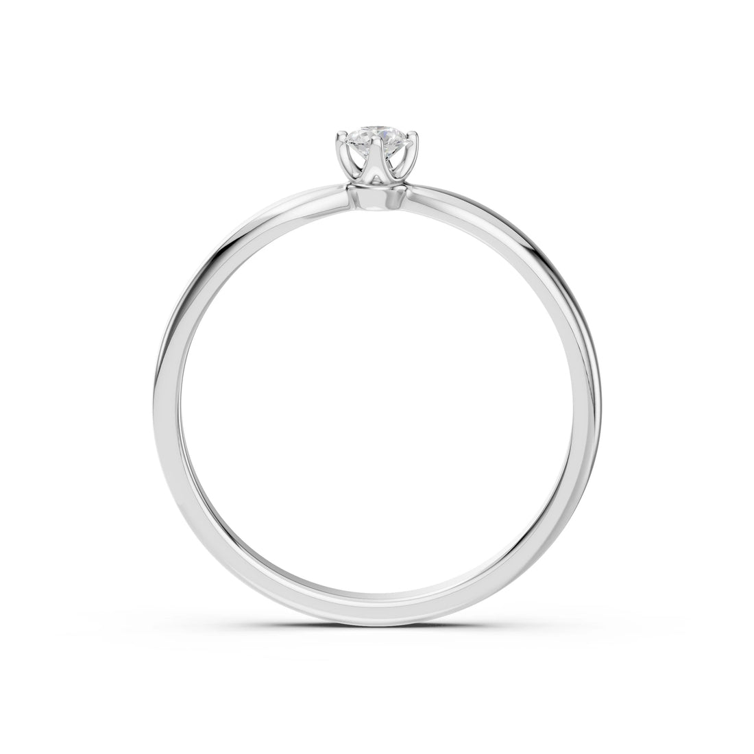 Solitaire Ring (Round), 0.1 ct — 101-10041(3.0) - Prestige Stones