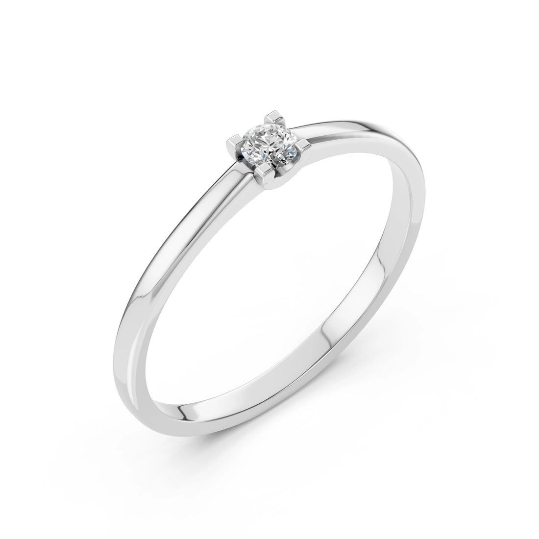 Solitaire Ring (Round), 0.1 ct — 101-10117(3.0) - Prestige Stones