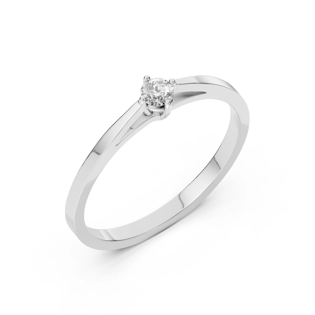 Solitaire Ring (Round), 0.1 ct — 101-10125(3.0) - Prestige Stones