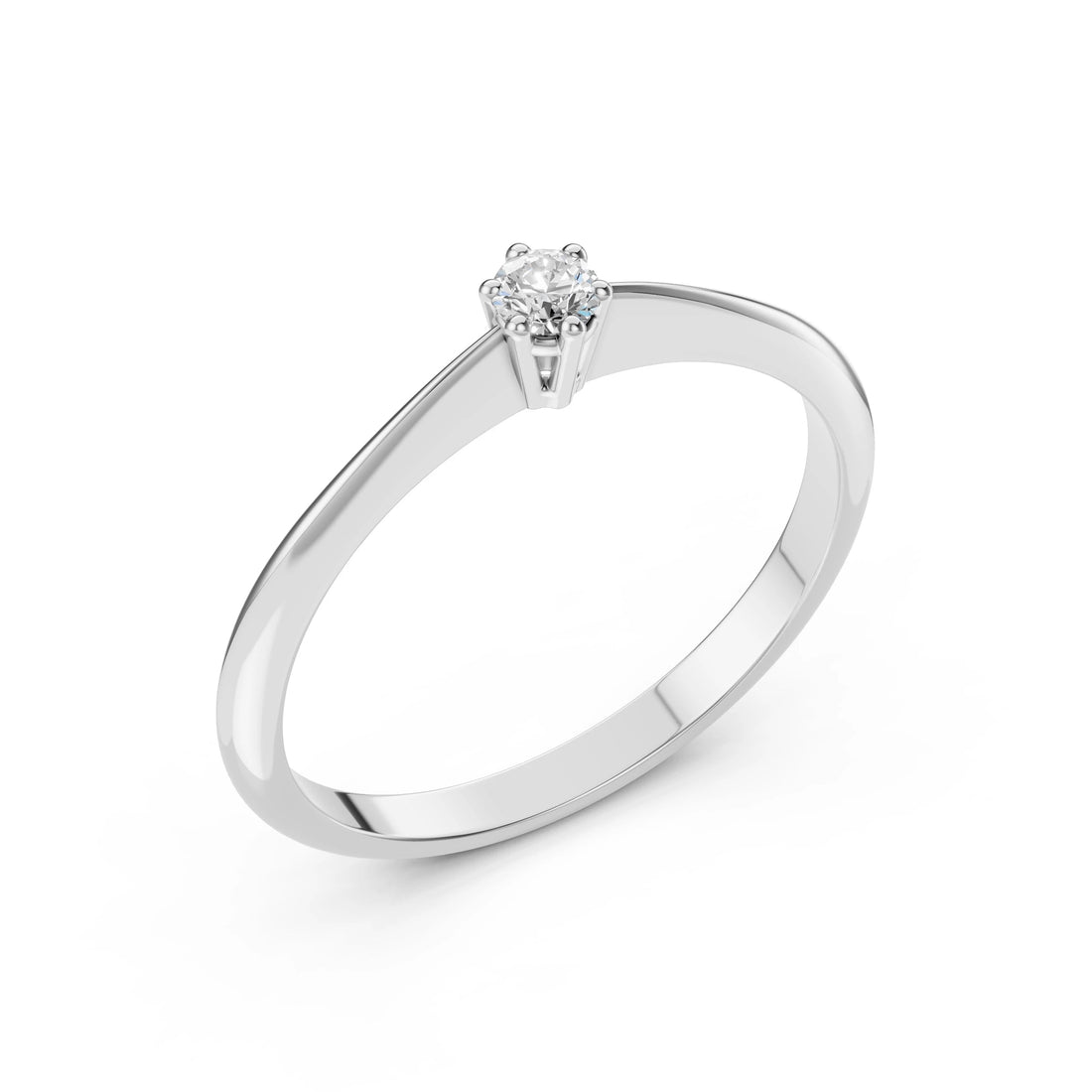 Solitaire Ring (Round), 0.15 ct — 101-10027(3.4) - Prestige Stones