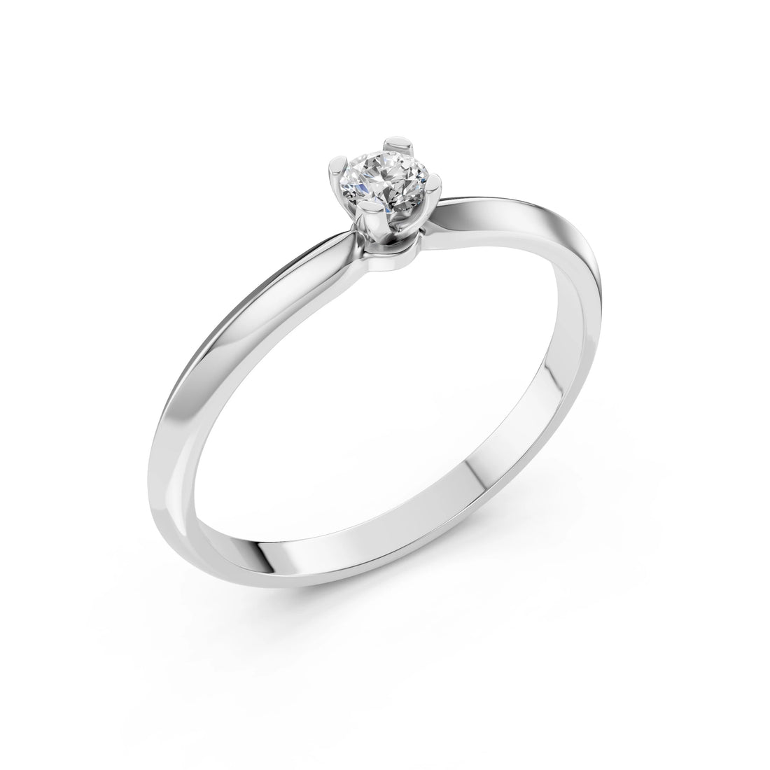 Solitaire Ring (Round), 0.15 ct — 101-10089(3.4) - Prestige Stones