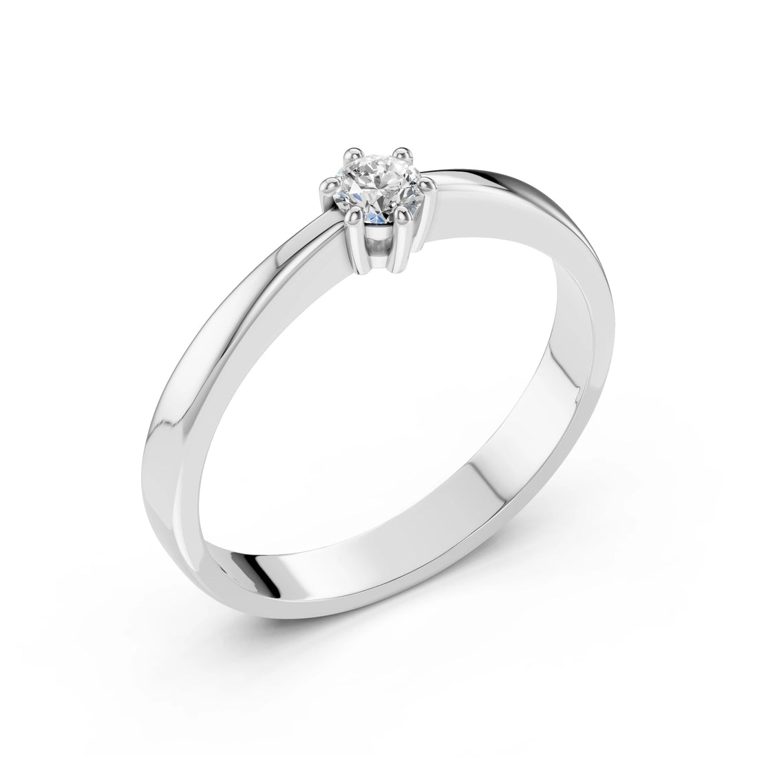 Solitaire Ring (Round), 0.15 ct — 101-10151(3.4) - Prestige Stones