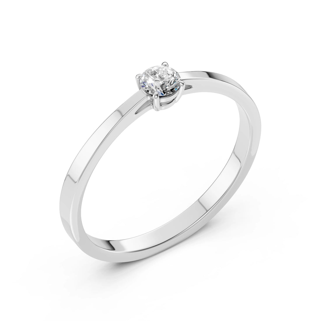 Solitaire Ring (Round), 0.2 ct — 101-10012/1(3.7) - Prestige Stones