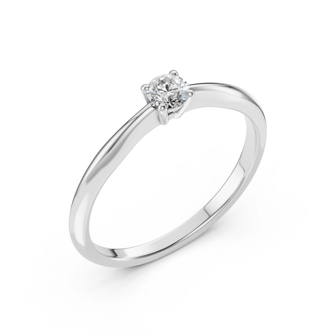 Solitaire Ring (Round), 0.2 ct — 101-10021(3.7) - Prestige Stones