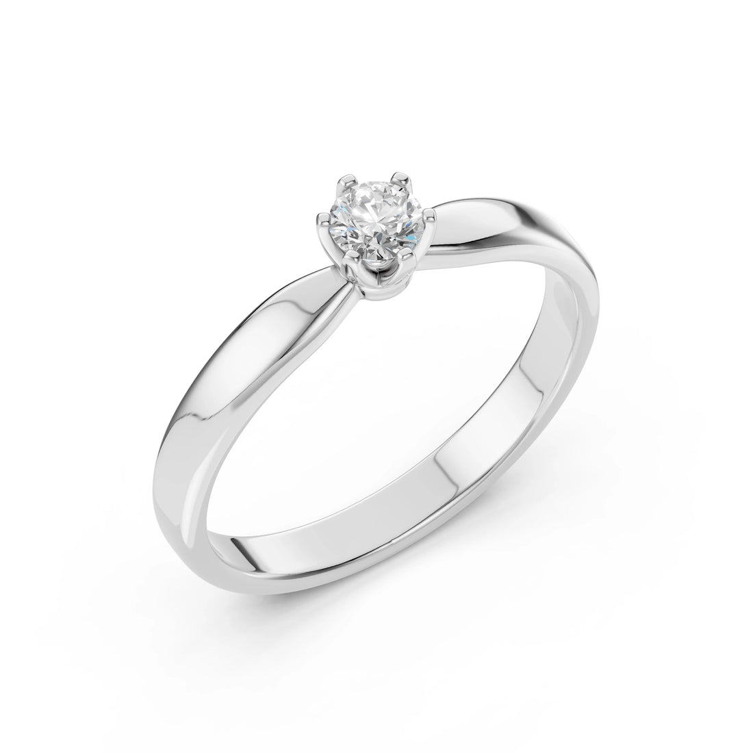 Solitaire Ring (Round), 0.2 ct — 101-10040(3.7) - Prestige Stones