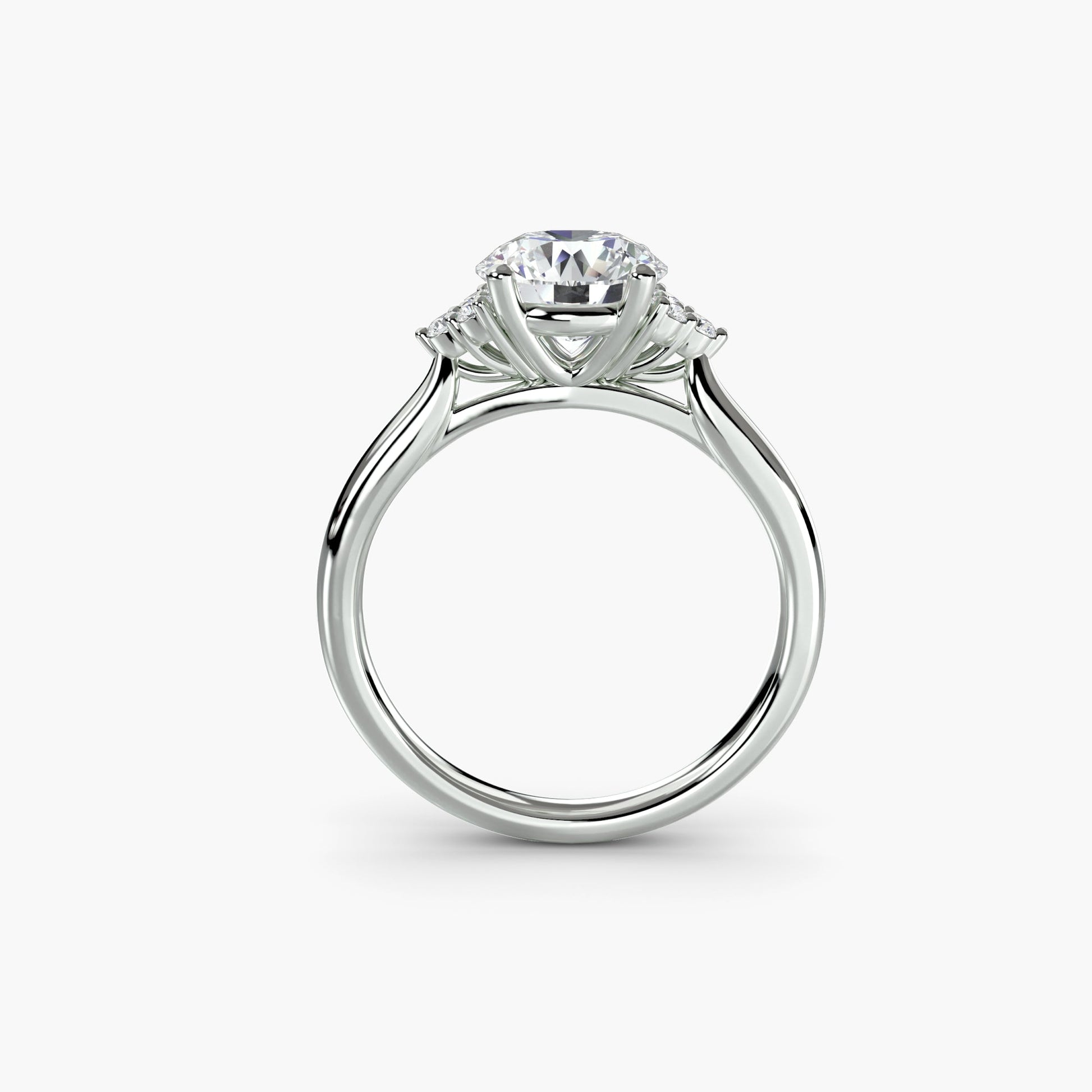 Solitaire with Cluster Shoulders - Prestige Stones