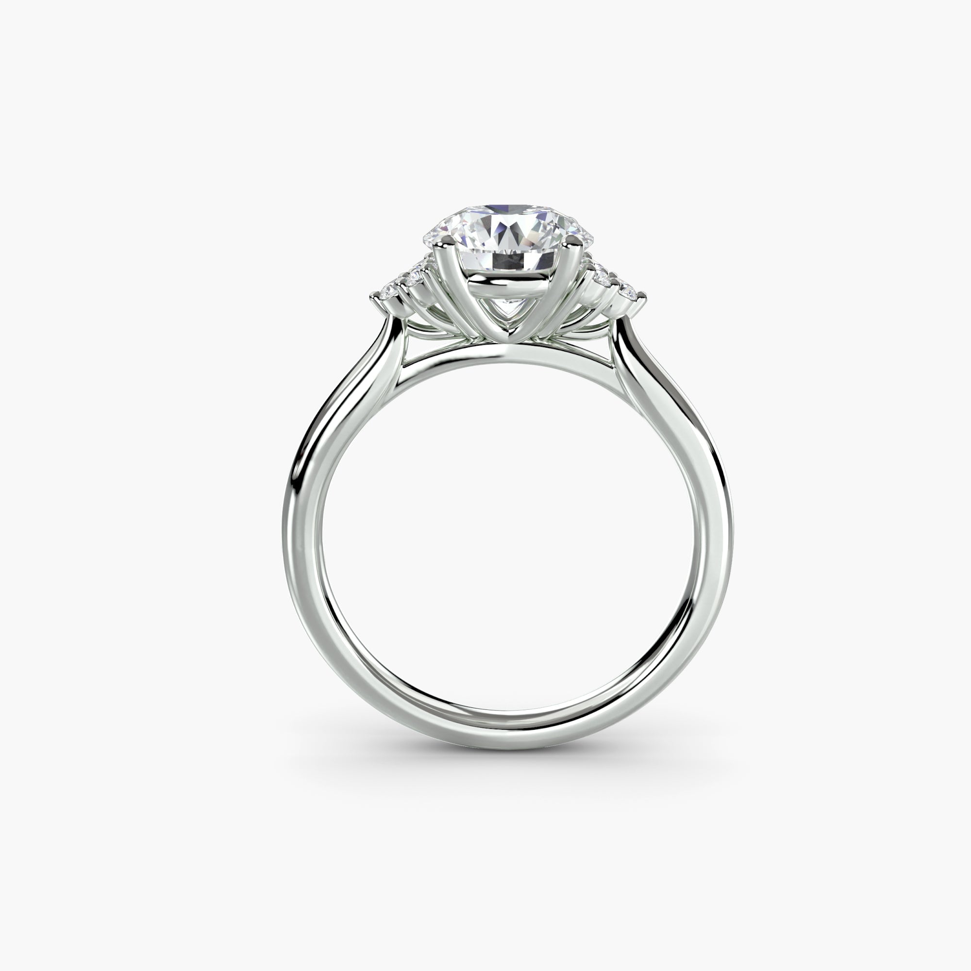 Solitaire with Cluster Shoulders - Prestige Stones