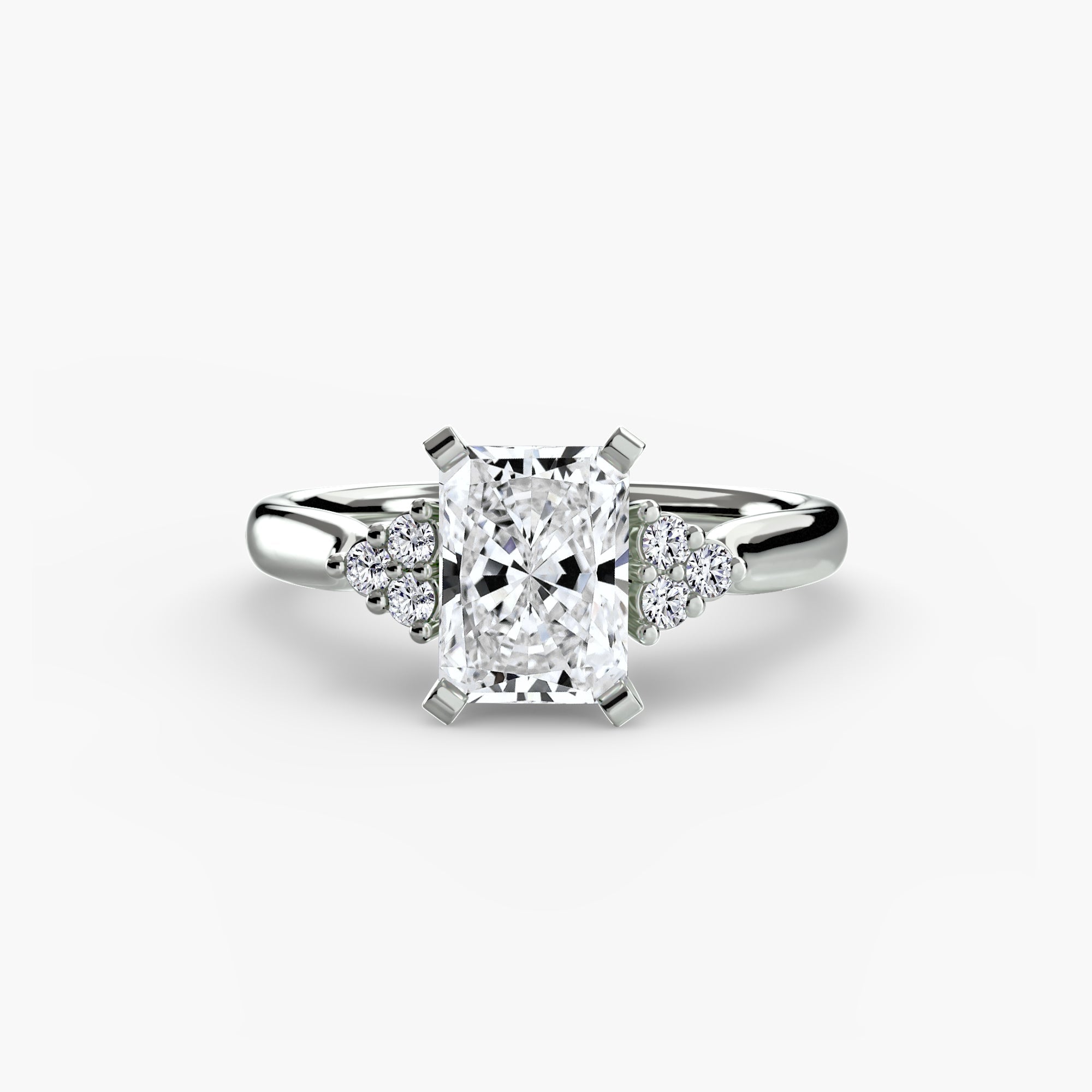 Solitaire with Cluster Shoulders 2 - Prestige Stones