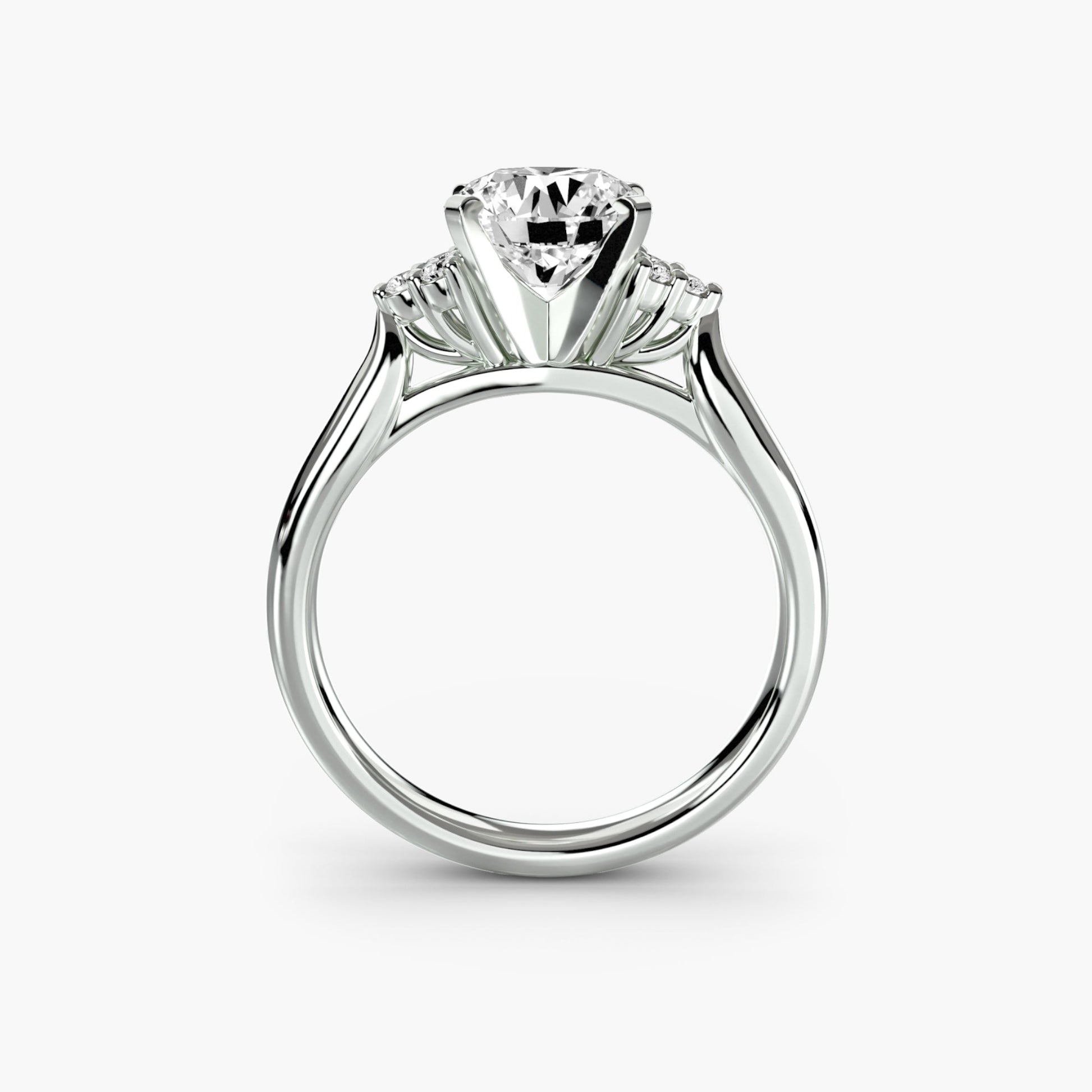 Solitaire with Cluster Shoulders 2 - Prestige Stones
