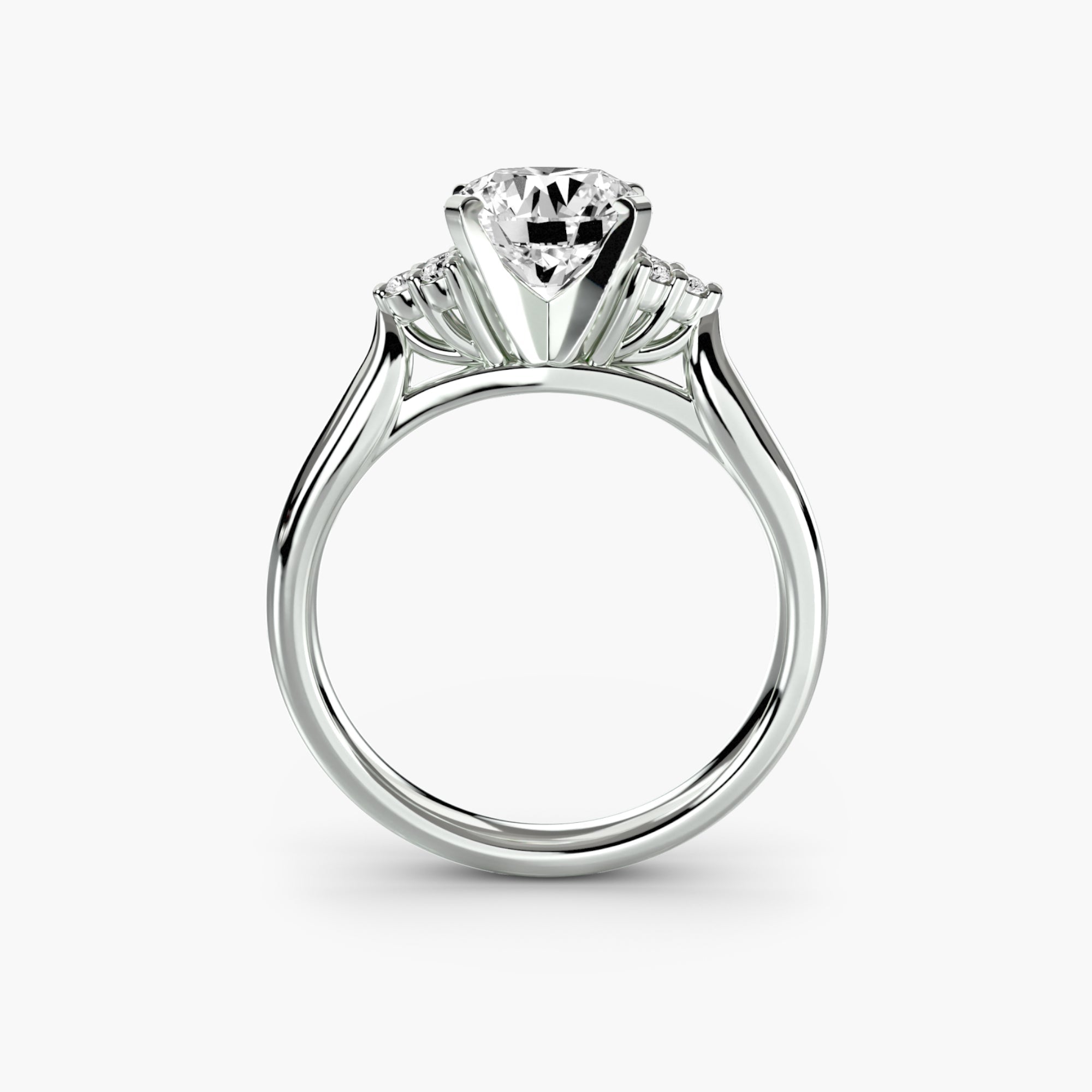 Solitaire with Cluster Shoulders 2 - Prestige Stones