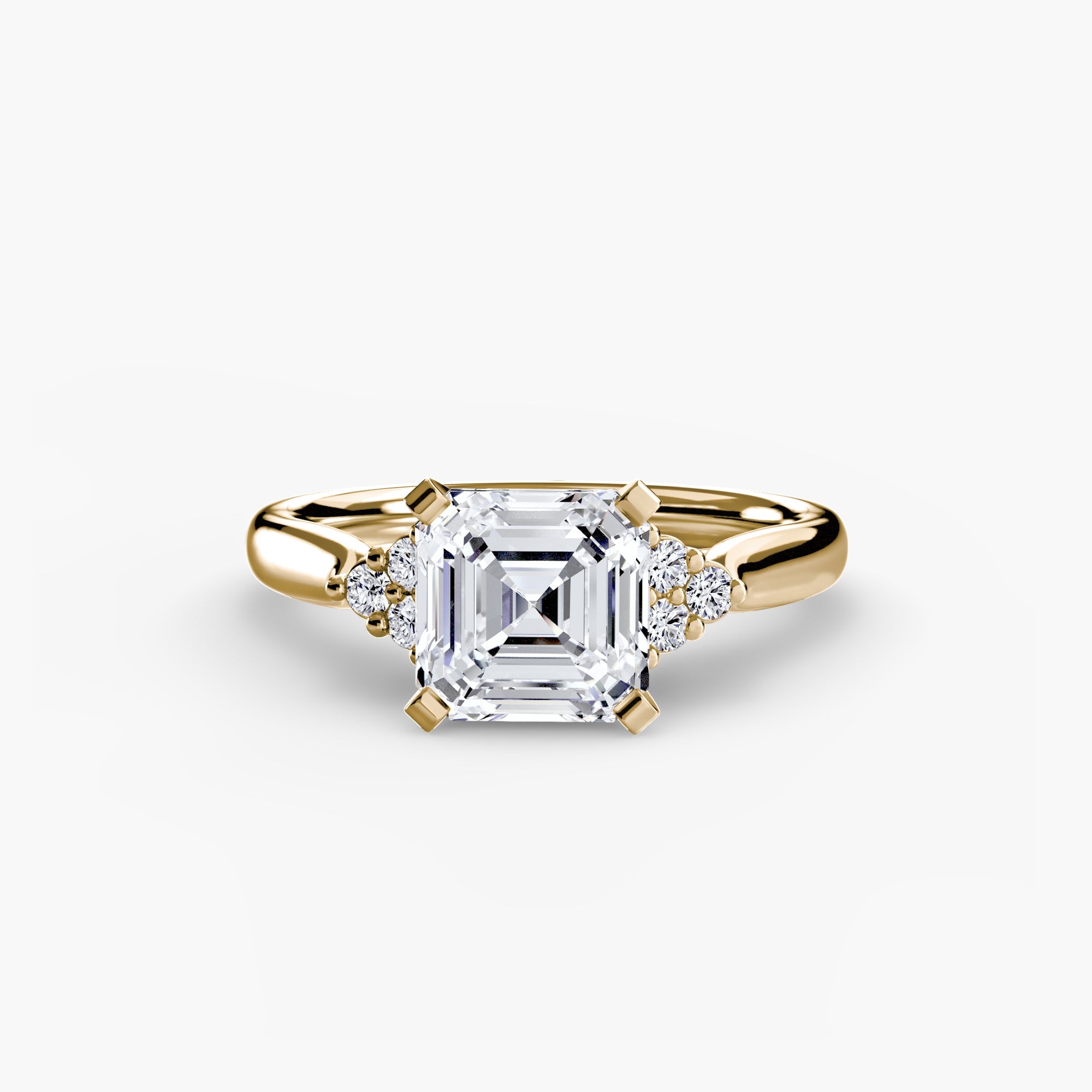 Solitaire with Cluster Shoulders 2 - Prestige Stones