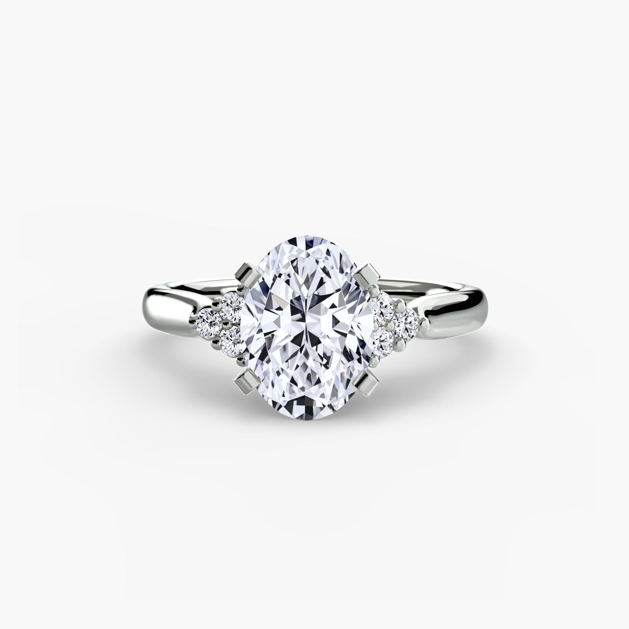 Solitaire with Cluster Shoulders 2 - Prestige Stones