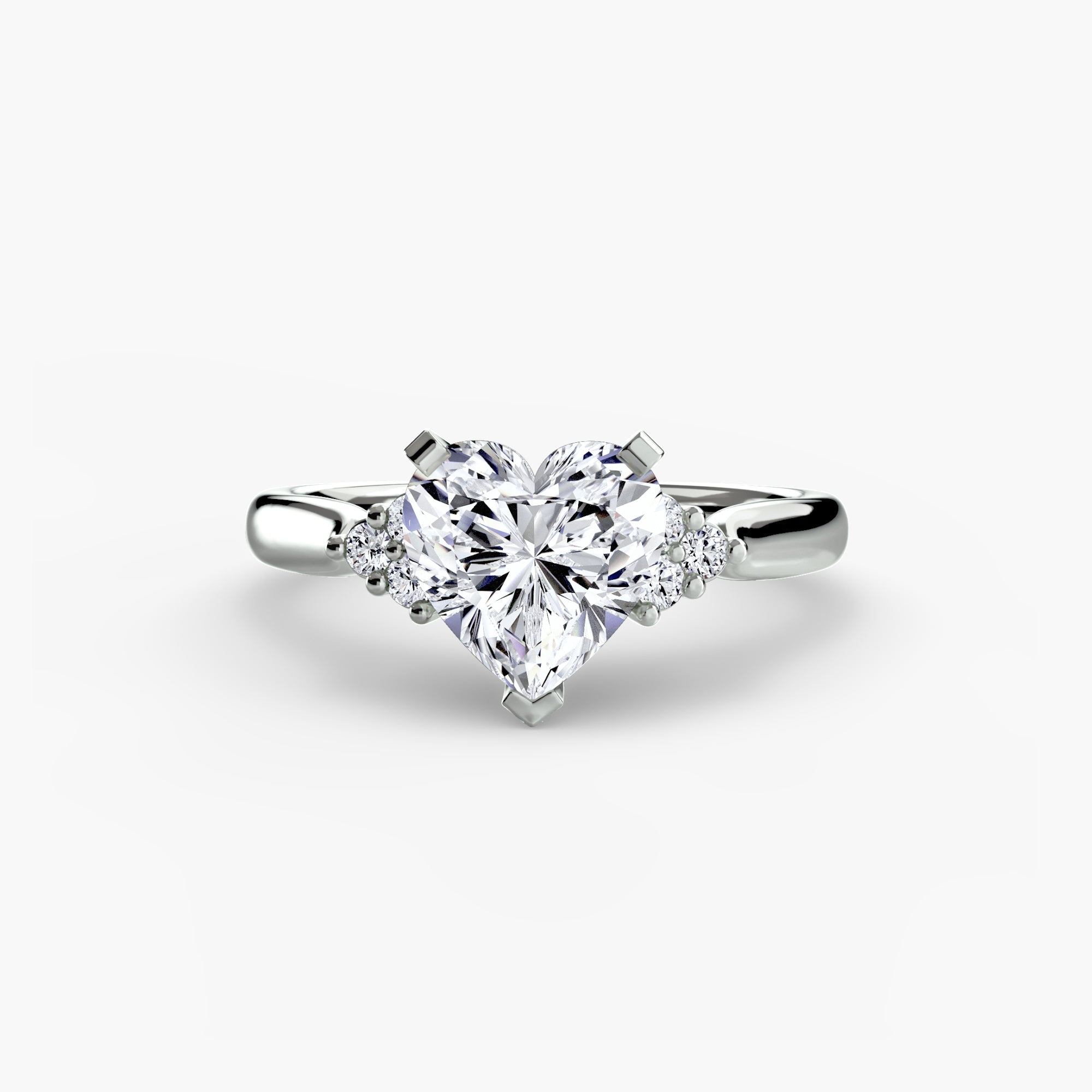 Solitaire with Cluster Shoulders 2 - Prestige Stones