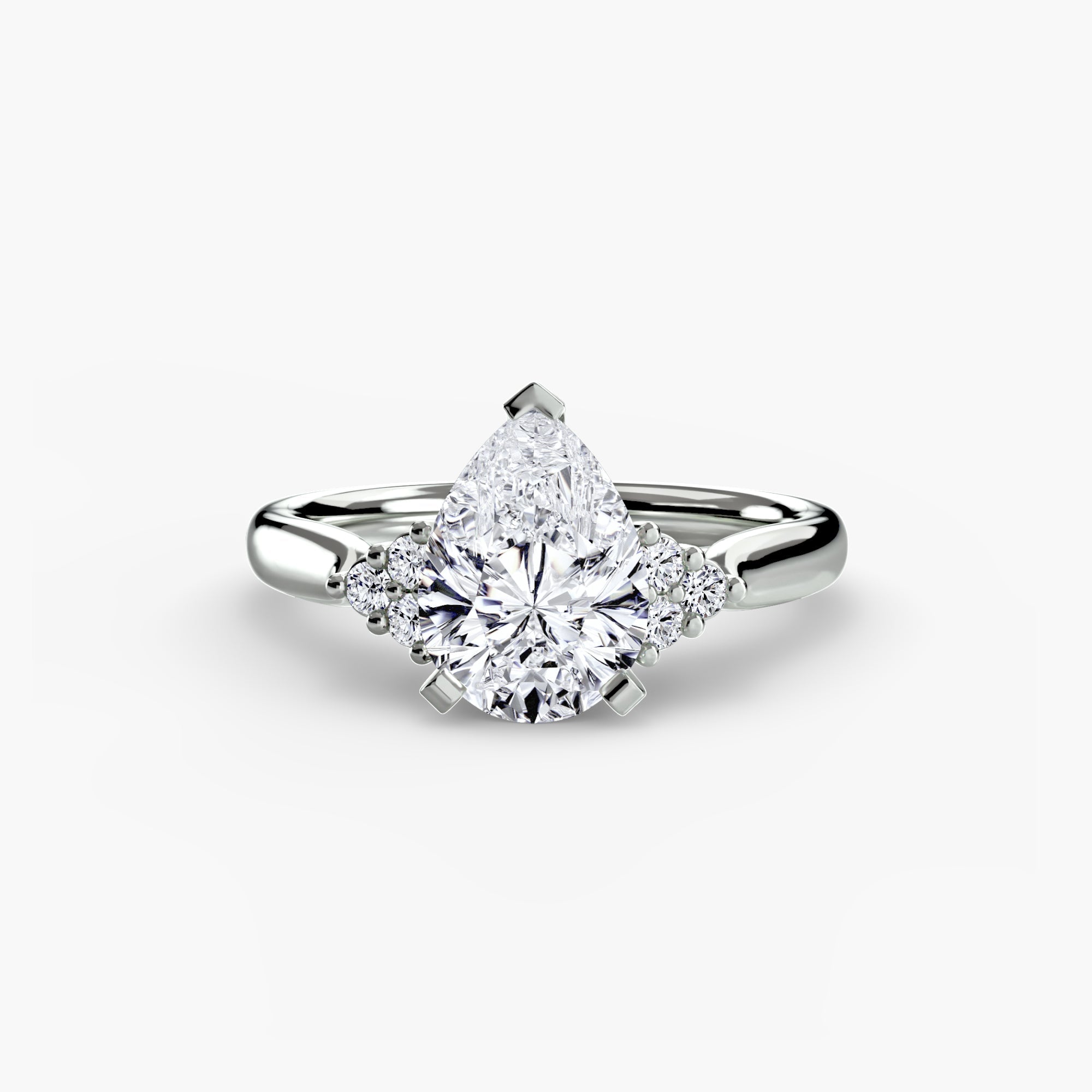 Solitaire with Cluster Shoulders 2 - Prestige Stones