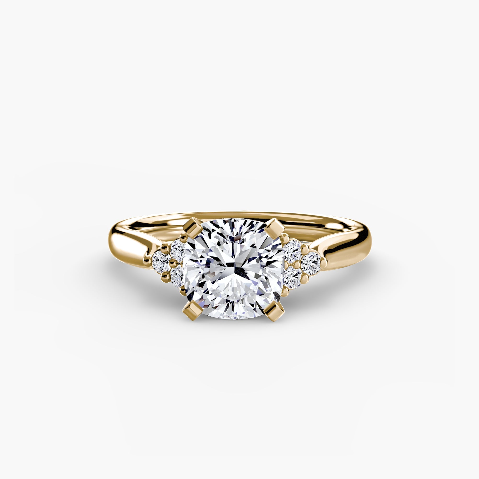 Solitaire with Cluster Shoulders 2 - Prestige Stones
