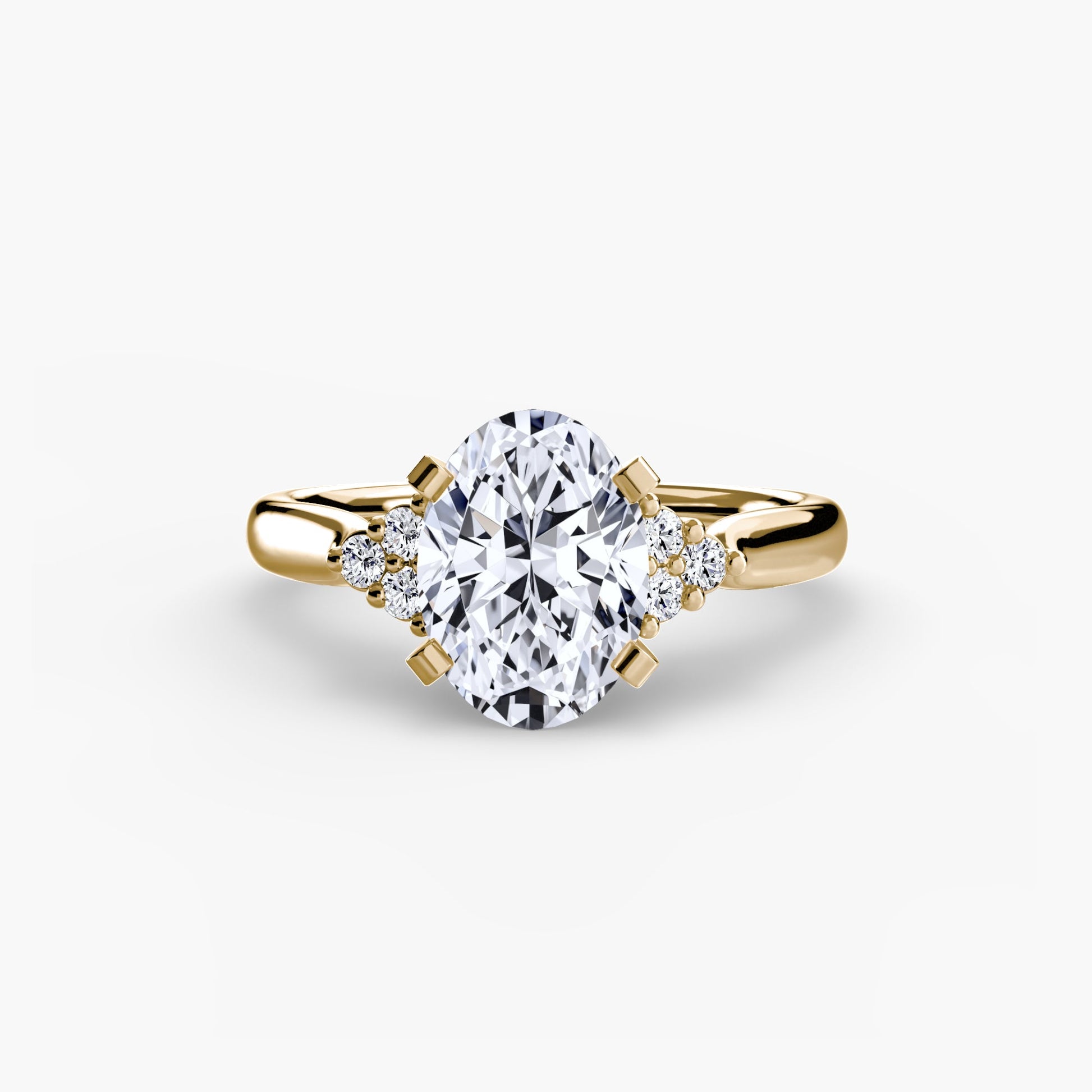 Solitaire with Cluster Shoulders 2 - Prestige Stones