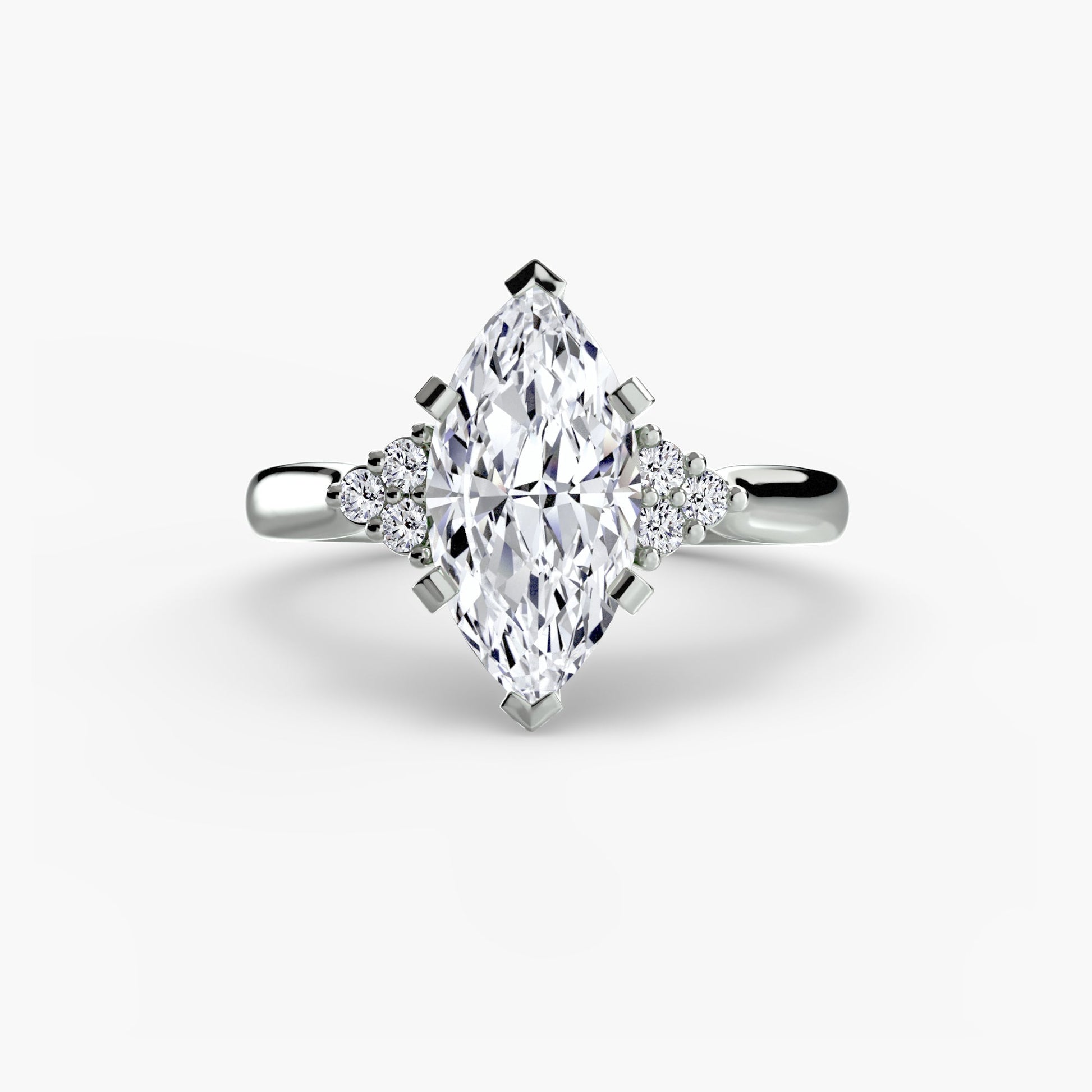 Solitaire with Cluster Shoulders 2 - Prestige Stones