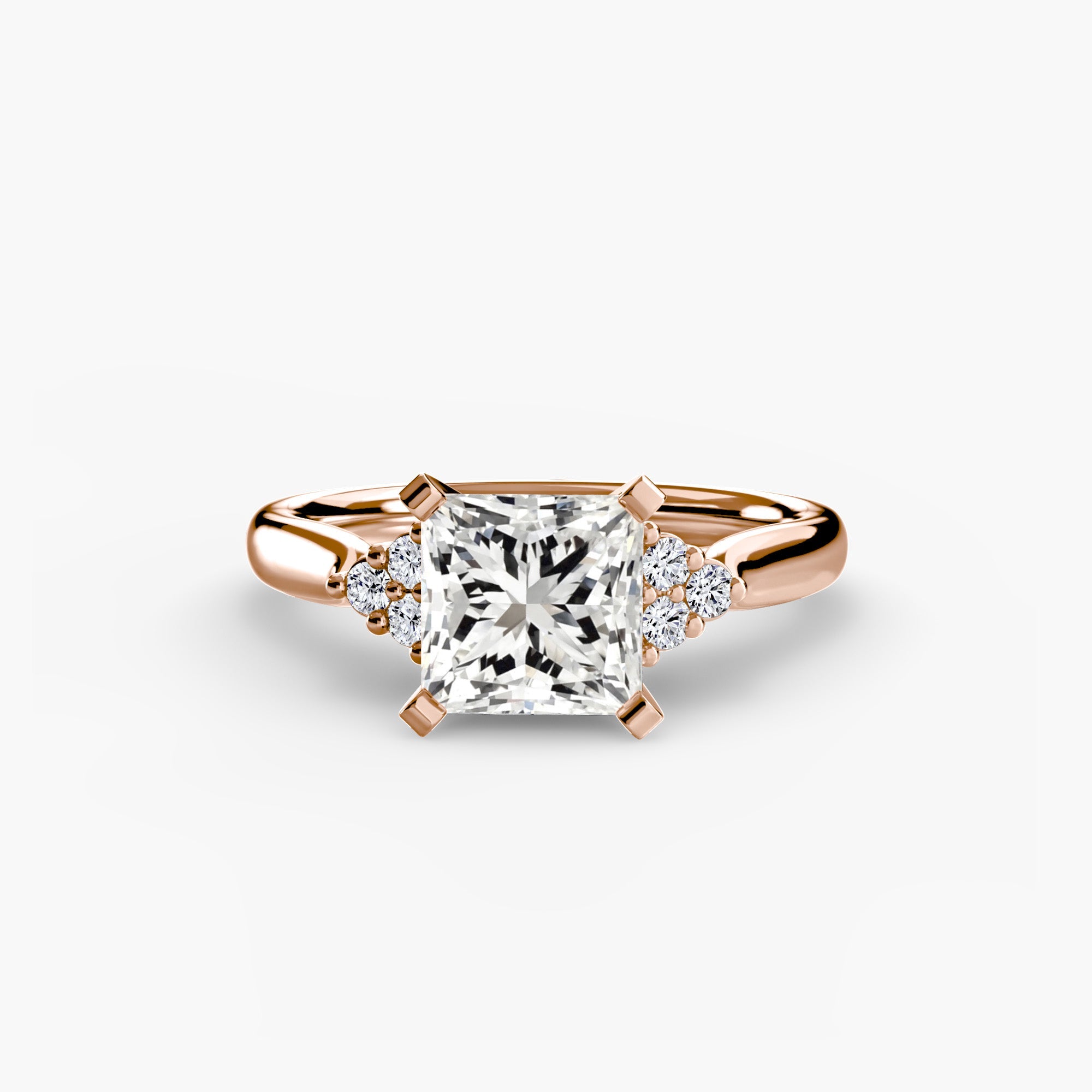 Solitaire with Cluster Shoulders 2 - Prestige Stones