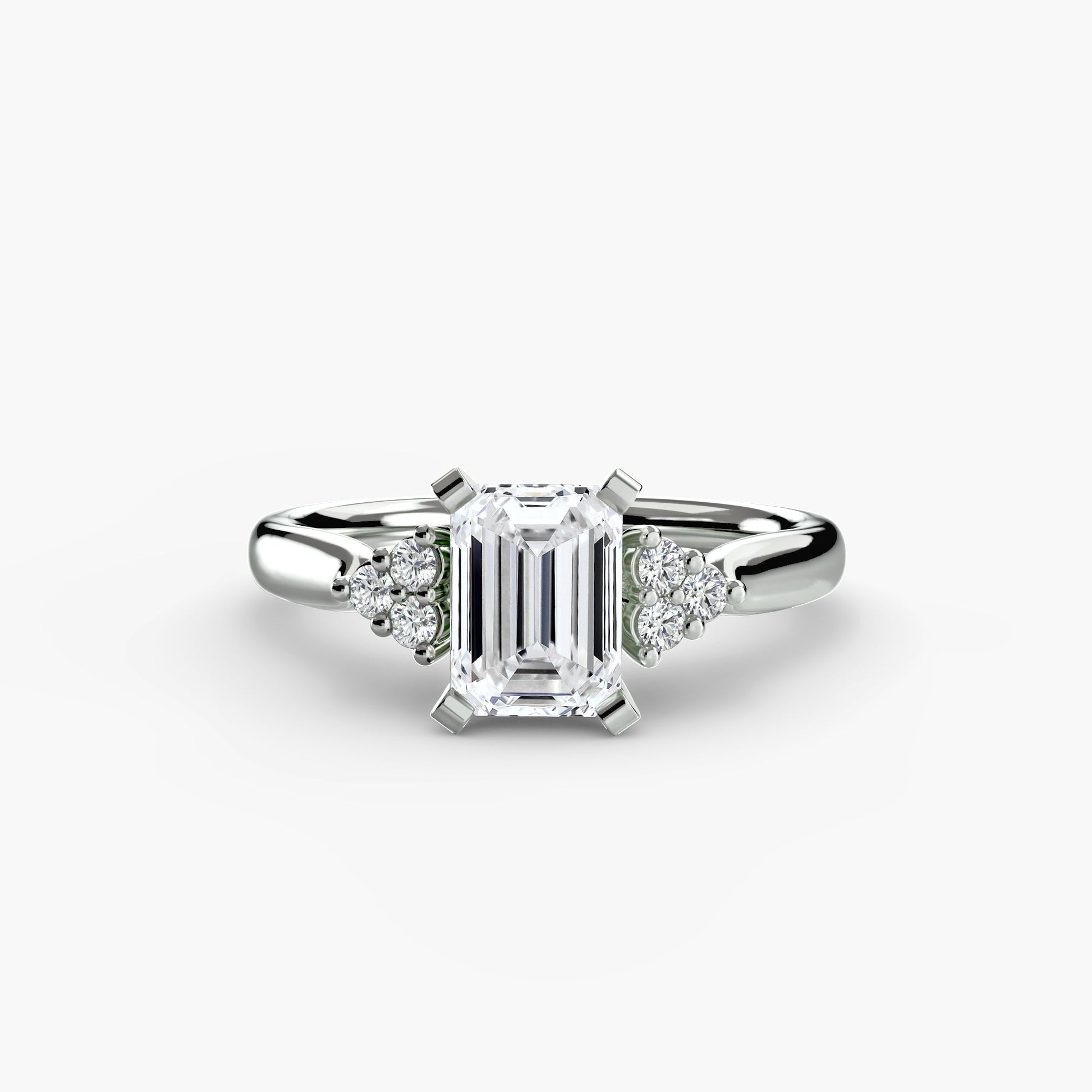 Solitaire with Cluster Shoulders 2 - Prestige Stones