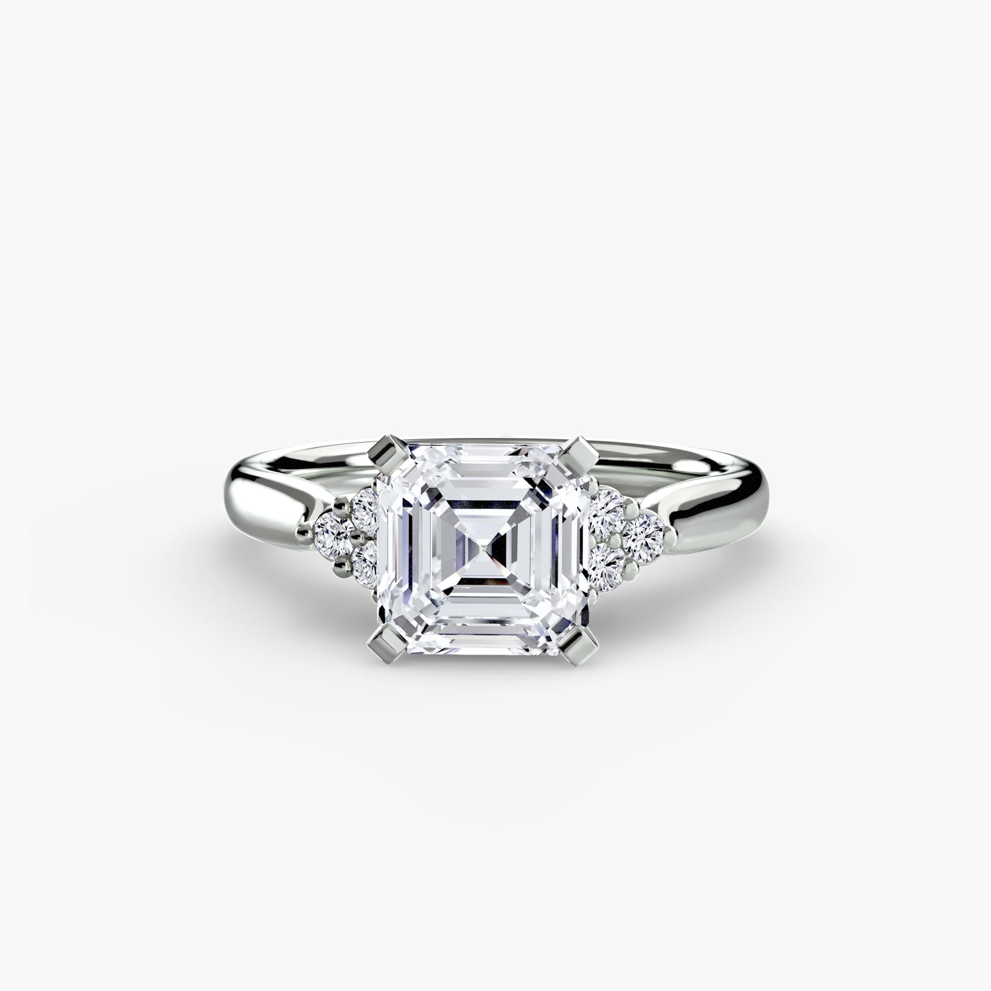 Solitaire with Cluster Shoulders 2 - Prestige Stones