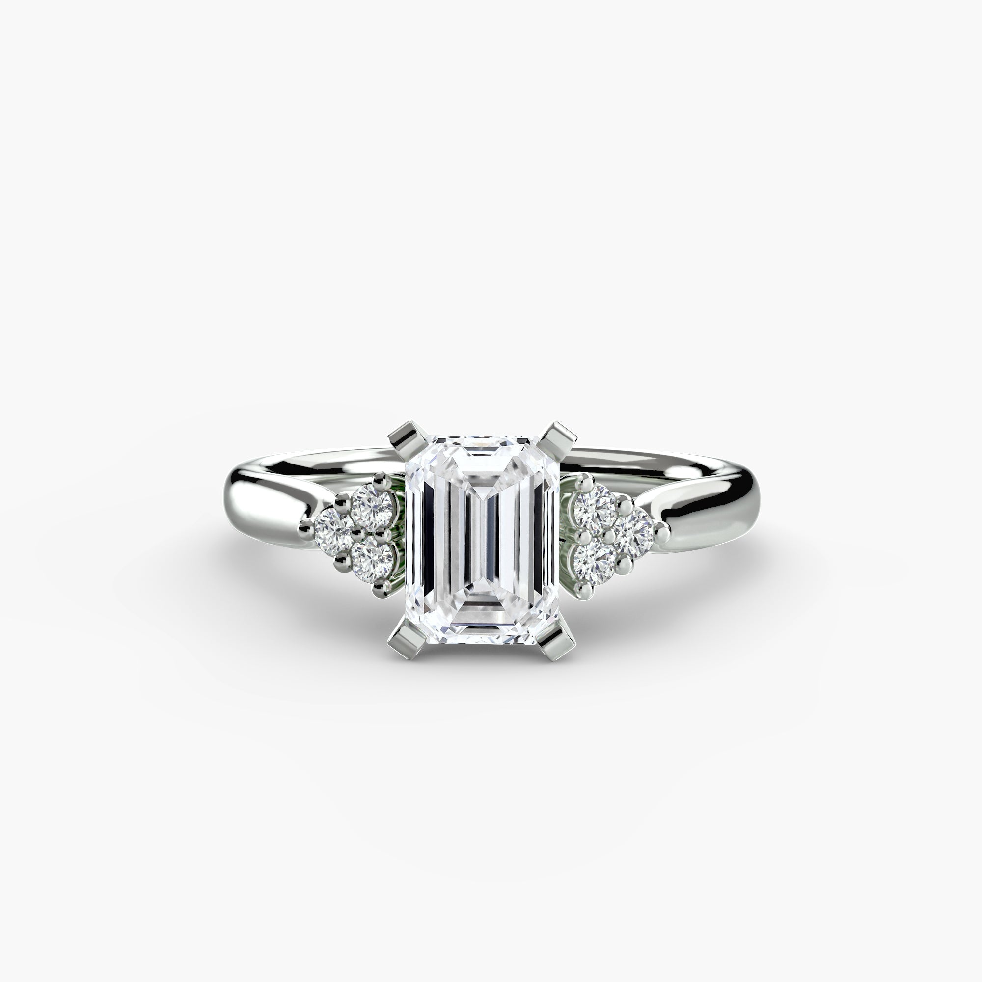 Solitaire with Cluster Shoulders 2 - Prestige Stones
