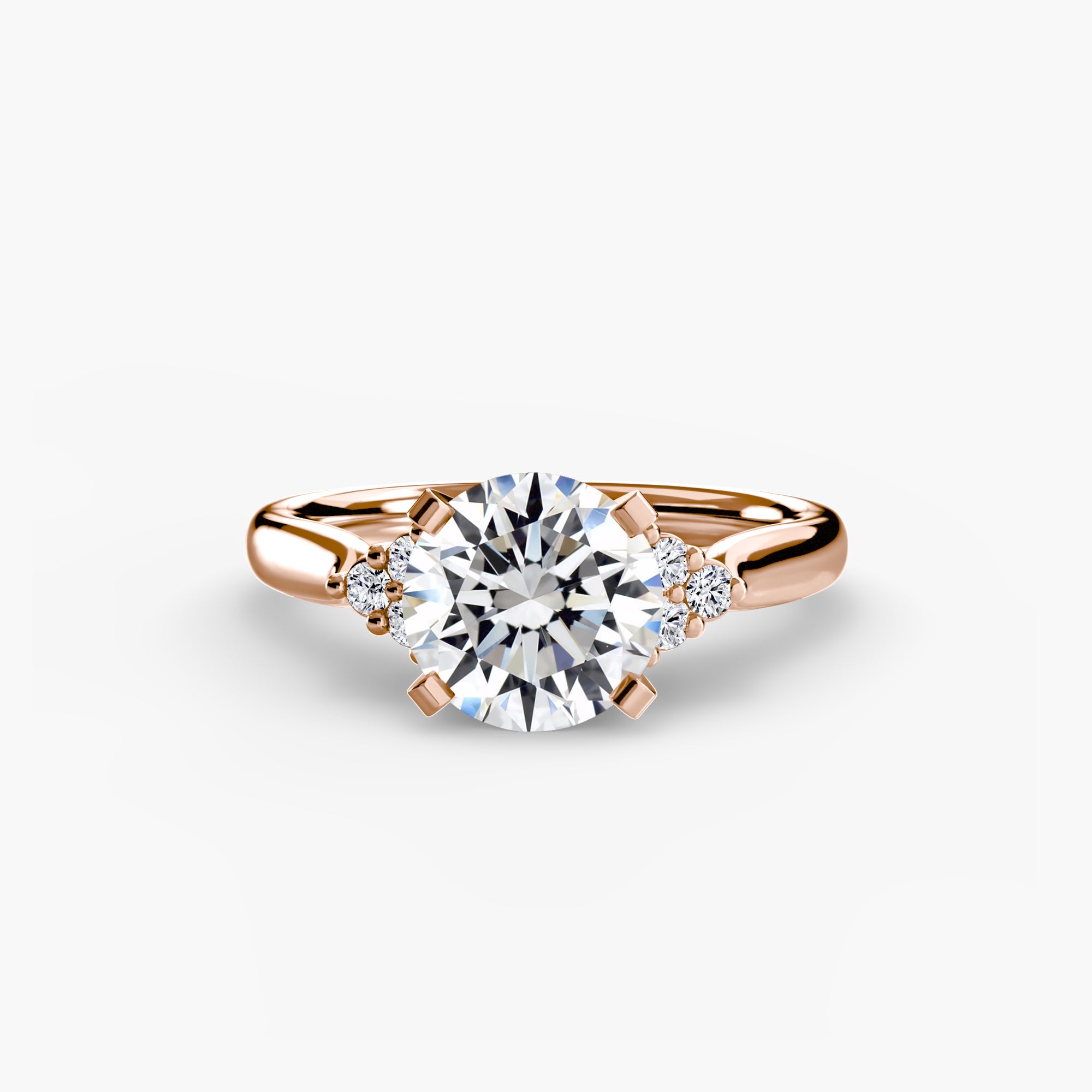 Solitaire with Cluster Shoulders 2 - Prestige Stones