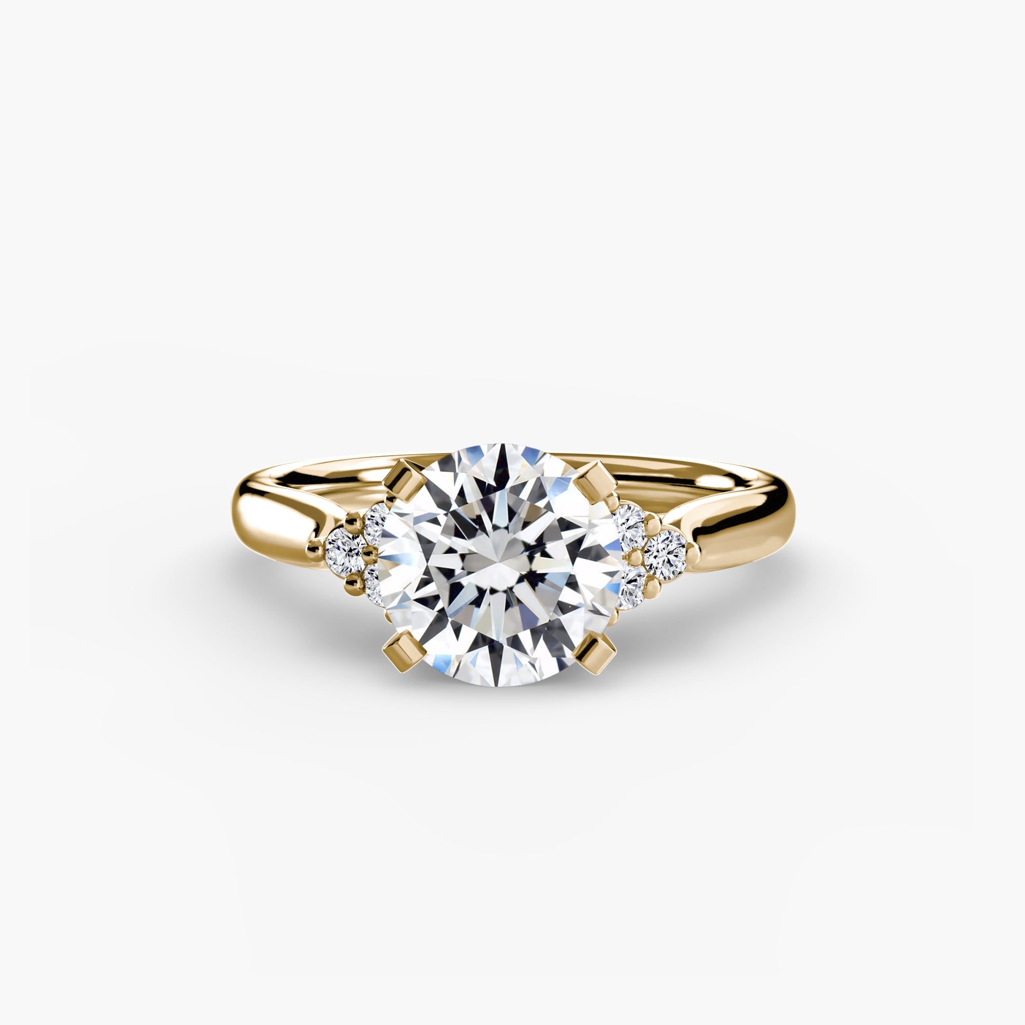 Solitaire with Cluster Shoulders 2 - Prestige Stones