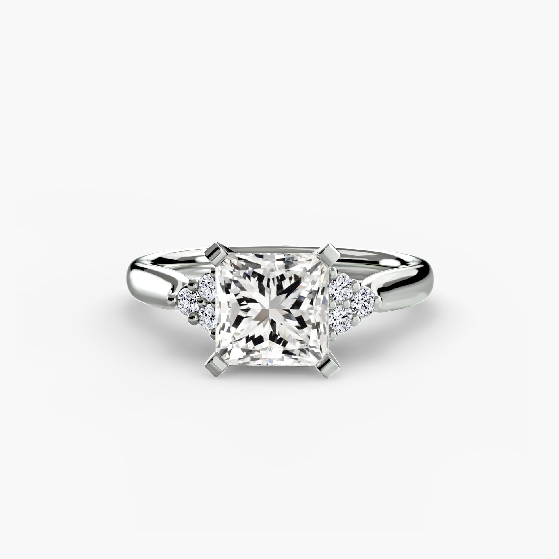 Solitaire with Cluster Shoulders 2 - Prestige Stones