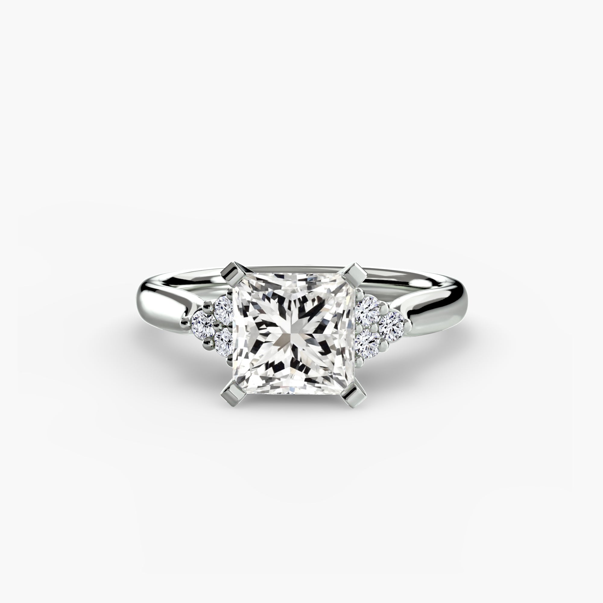 Solitaire with Cluster Shoulders 2 - Prestige Stones