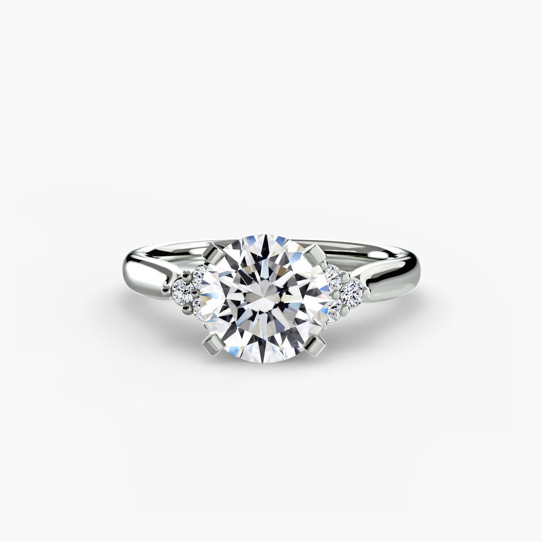 Solitaire with Cluster Shoulders 2 - Prestige Stones