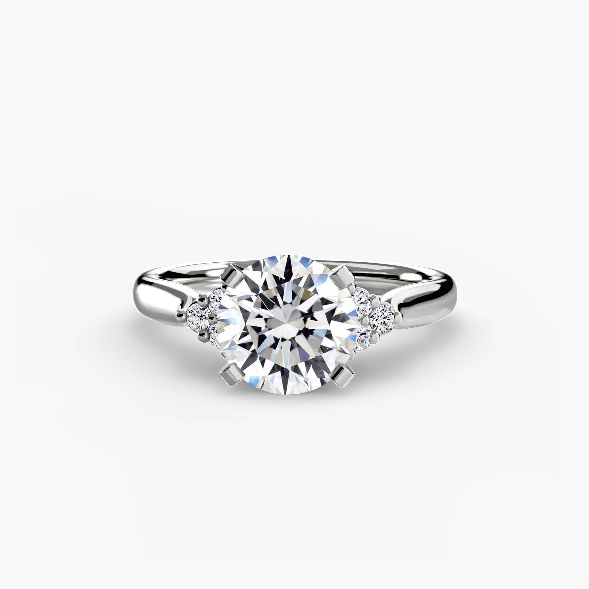 Solitaire with Cluster Shoulders 2 - Prestige Stones