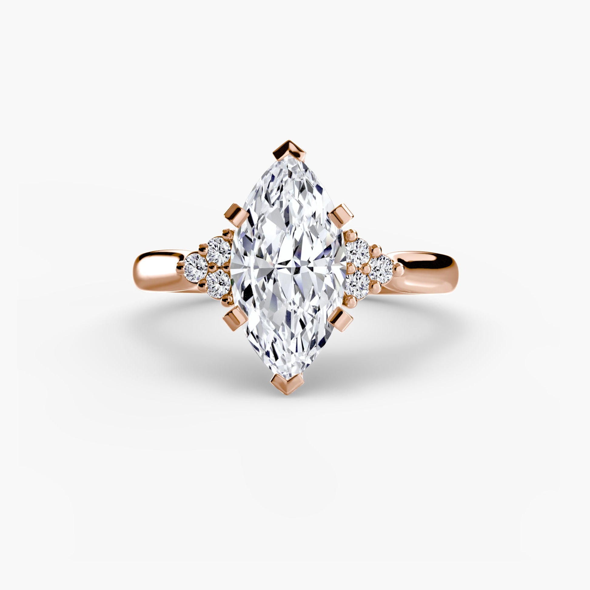 Solitaire with Cluster Shoulders 2 - Prestige Stones