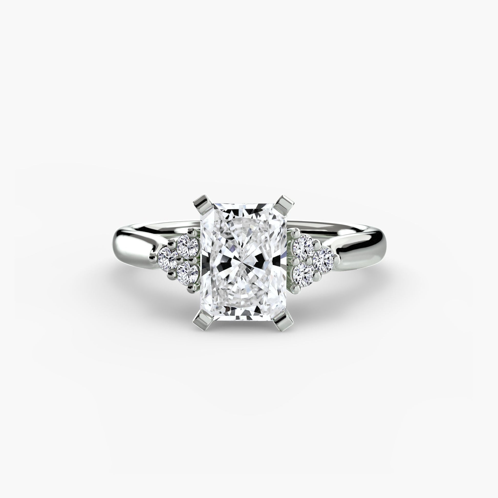 Solitaire with Cluster Shoulders 2 - Prestige Stones