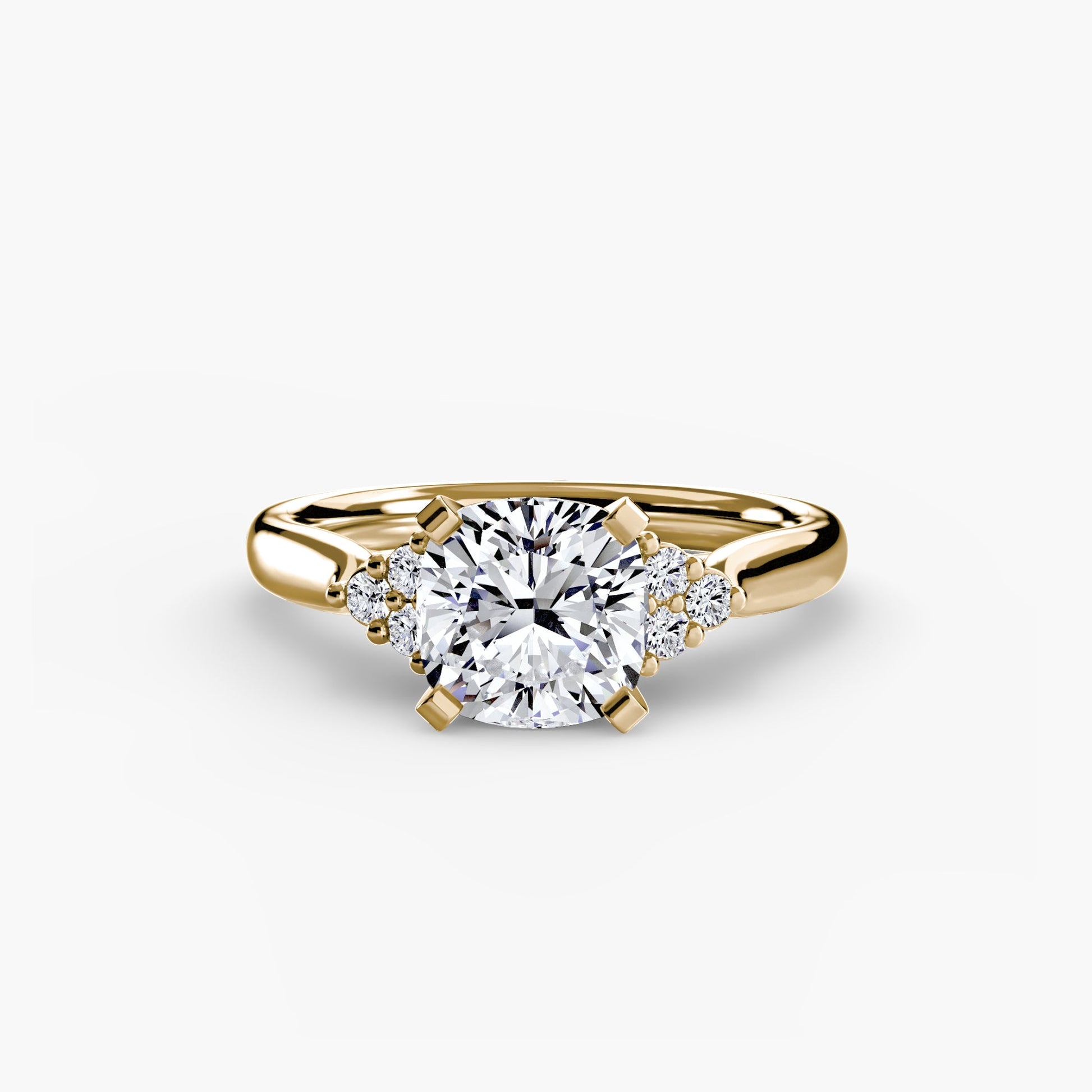 Solitaire with Cluster Shoulders 2 - Prestige Stones