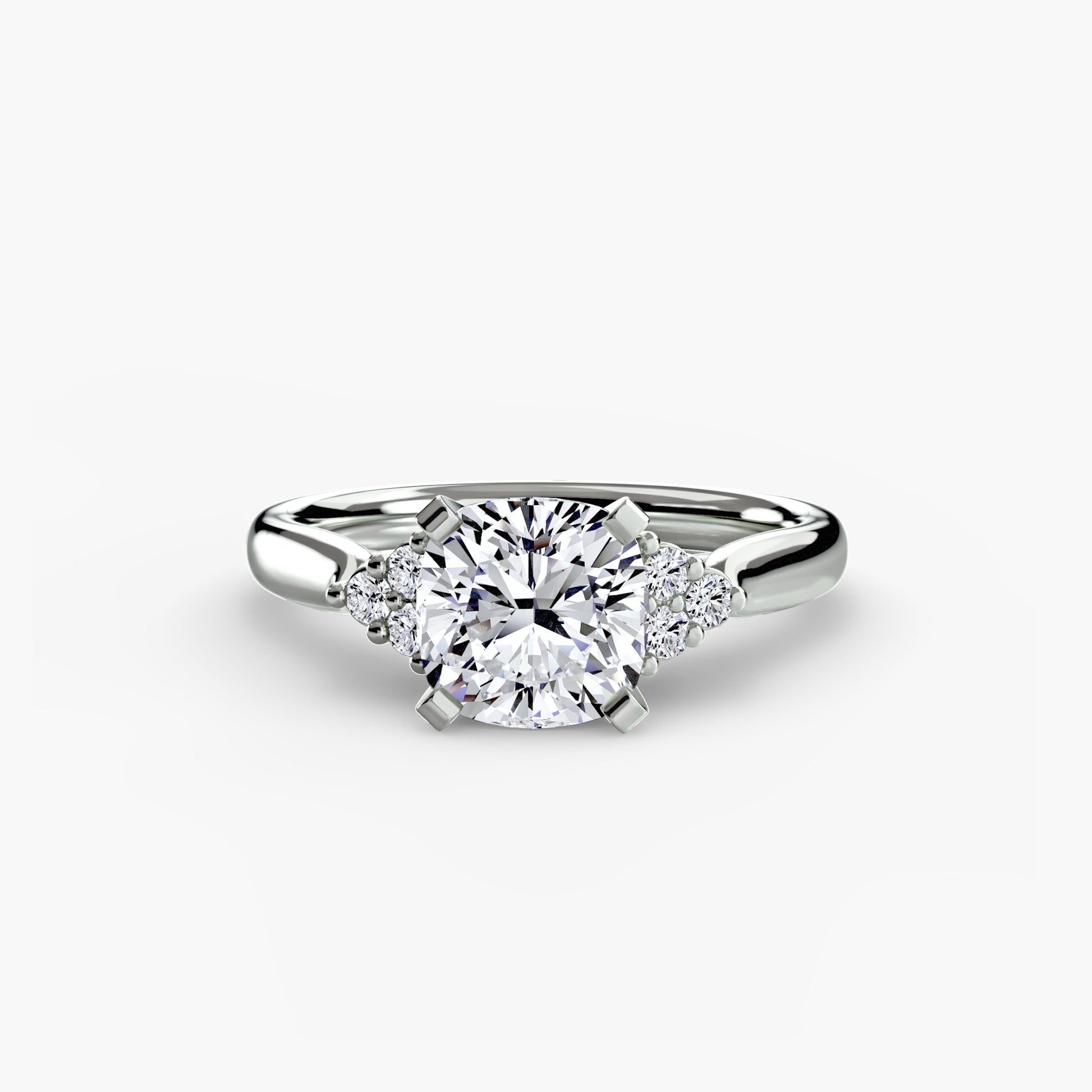 Solitaire with Cluster Shoulders 2 - Prestige Stones